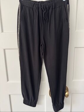 Zara Black Sequin Detail Jogger Style Pants